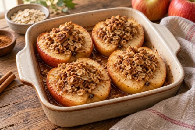 Cinnamon Baked Apples with Oat Crumble
