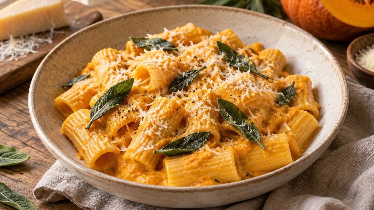 Creamy Pumpkin Pasta with Sage (AI-generated illustration)