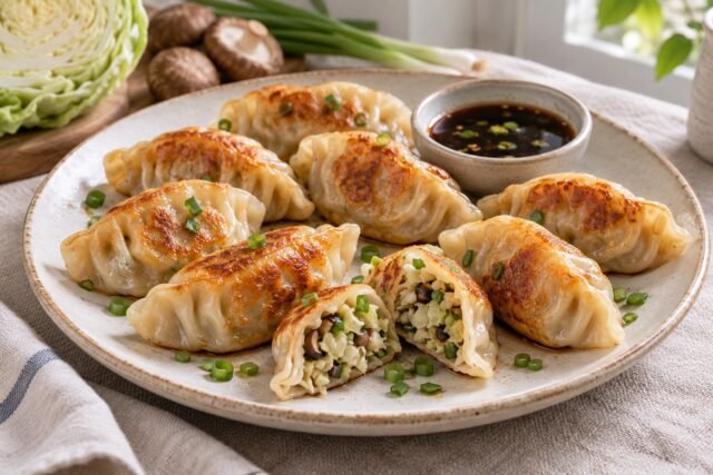 Crispy Cabbage and Mushroom Dumplings