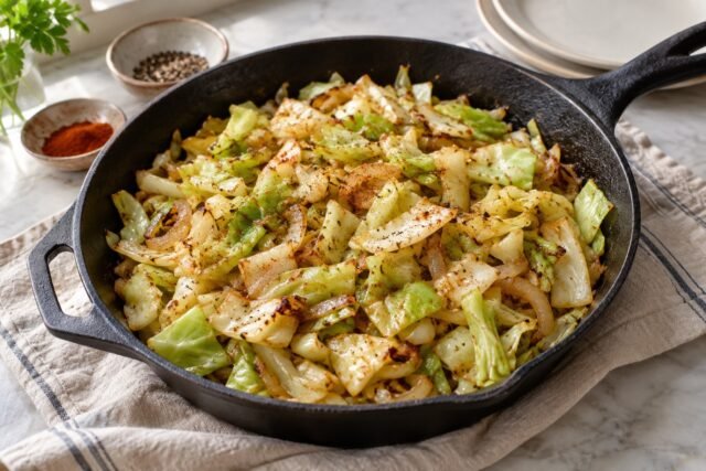 Easy Fried Cabbage with Onion and Smoked Paprika