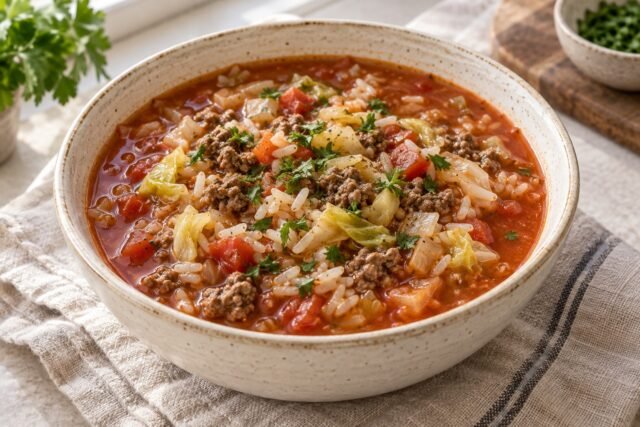Golumpki-Inspired Cabbage Roll Soup
